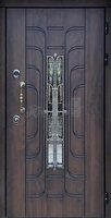 Металлическая дверь Винорит со стеклом и ковкой №472